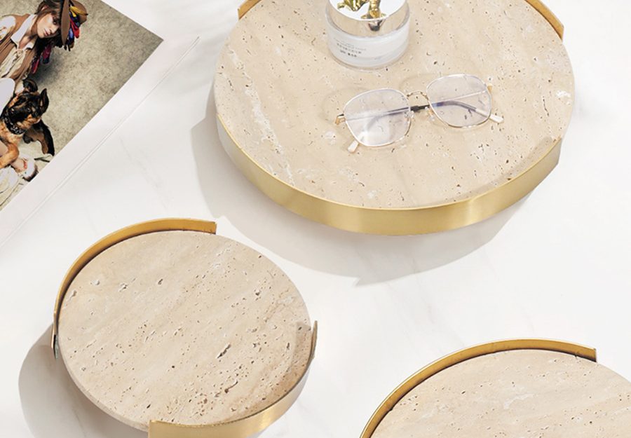 Aria Travertine Tray Set - Image 3
