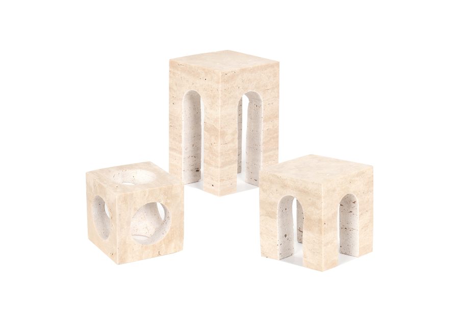 Travertine Ornaments Set
